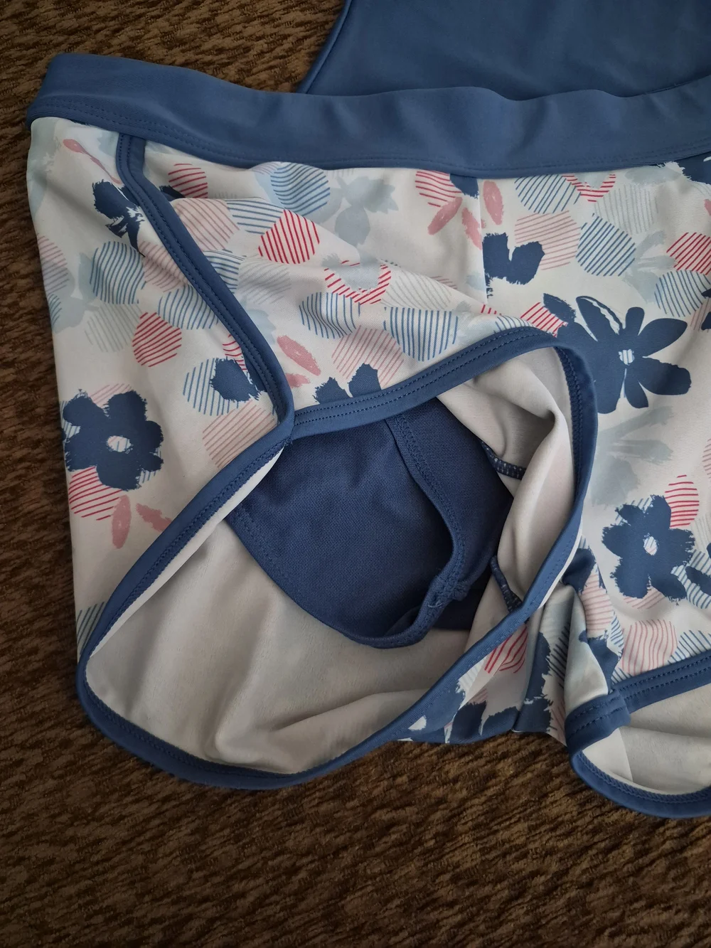 Eddie Bauer Blue Floral Rashguard Set with Pink Accents